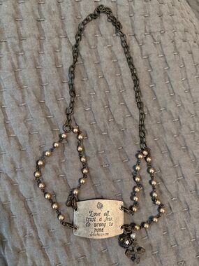 Inspirational Silver-Tone Shakespeare Quote Necklace